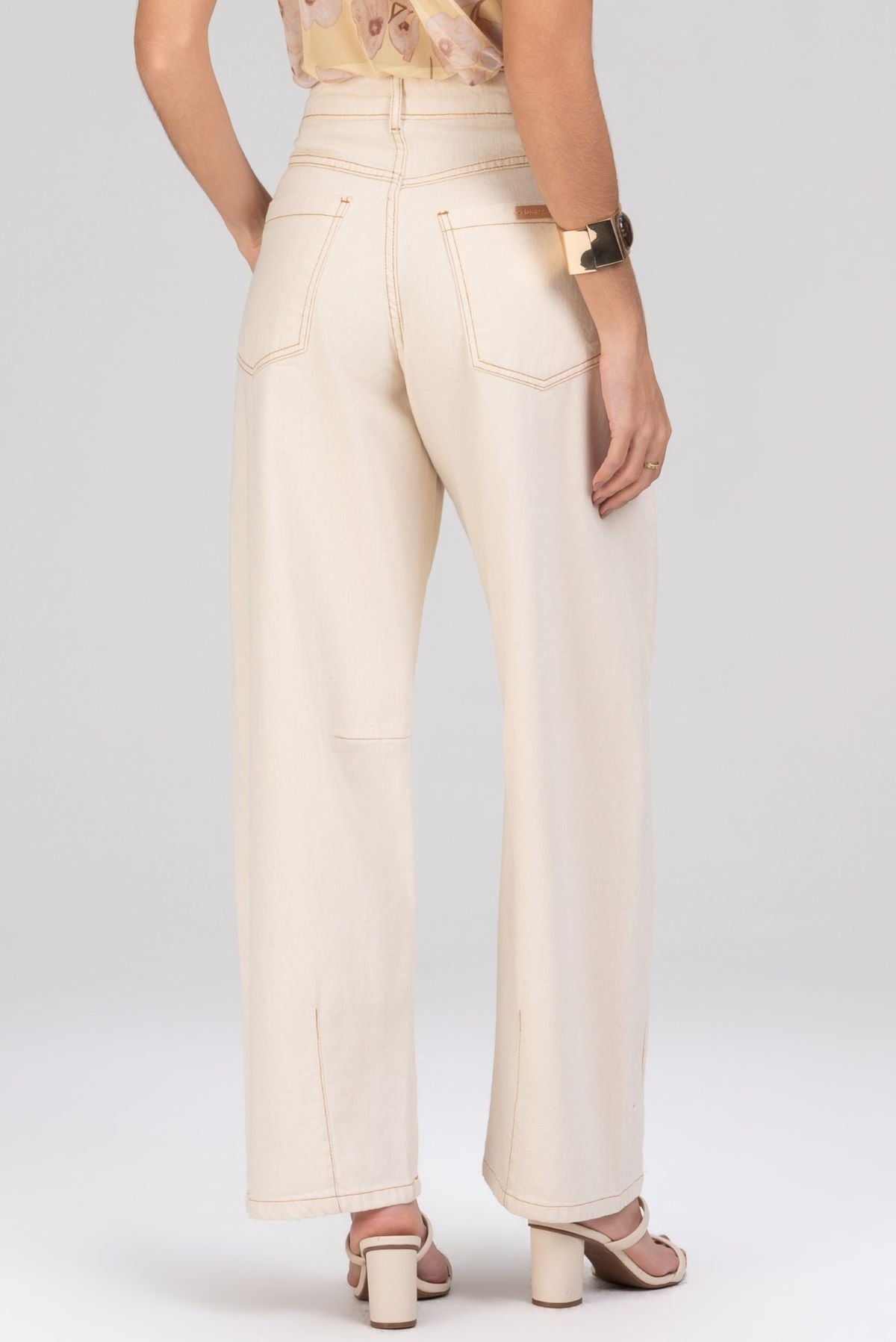Calça Frysaide Off White Wide Leg Sarja