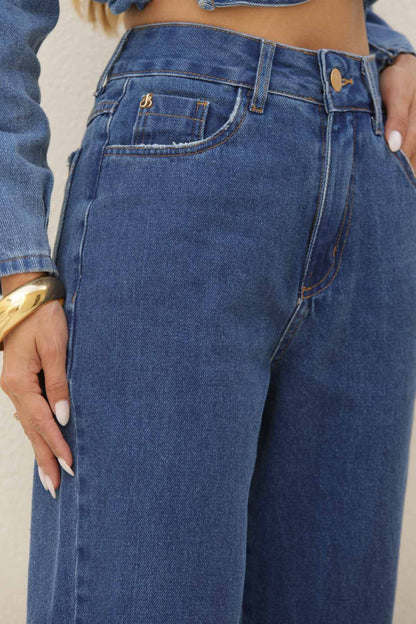 Calça Jeans Balon Frysaide Azul Cintura Alta