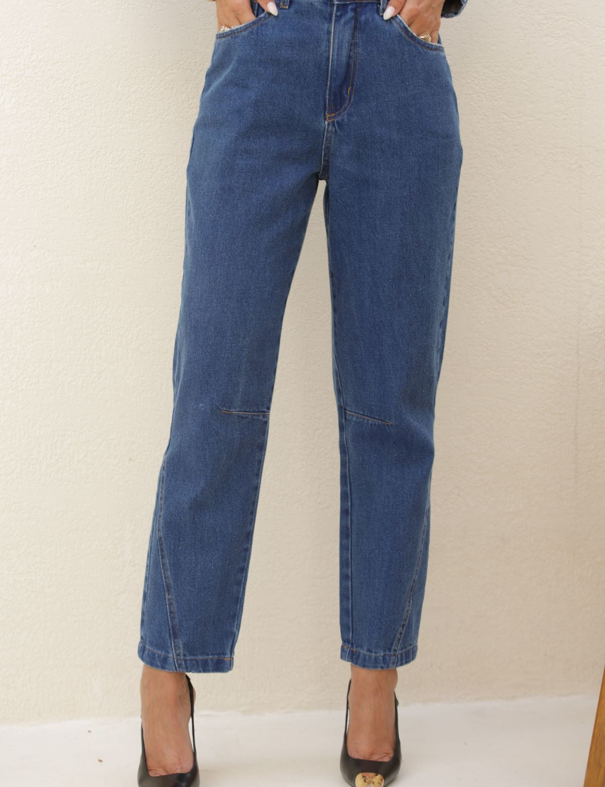 Calça Jeans Balon Frysaide Azul Cintura Alta