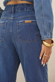 Calça Jeans Balon Frysaide Azul Cintura Alta