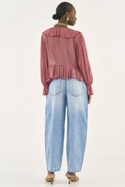Calça Jeans Barril Colcci Azul Cintura Alta