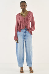 Calça Jeans Barril Colcci Azul Cintura Alta
