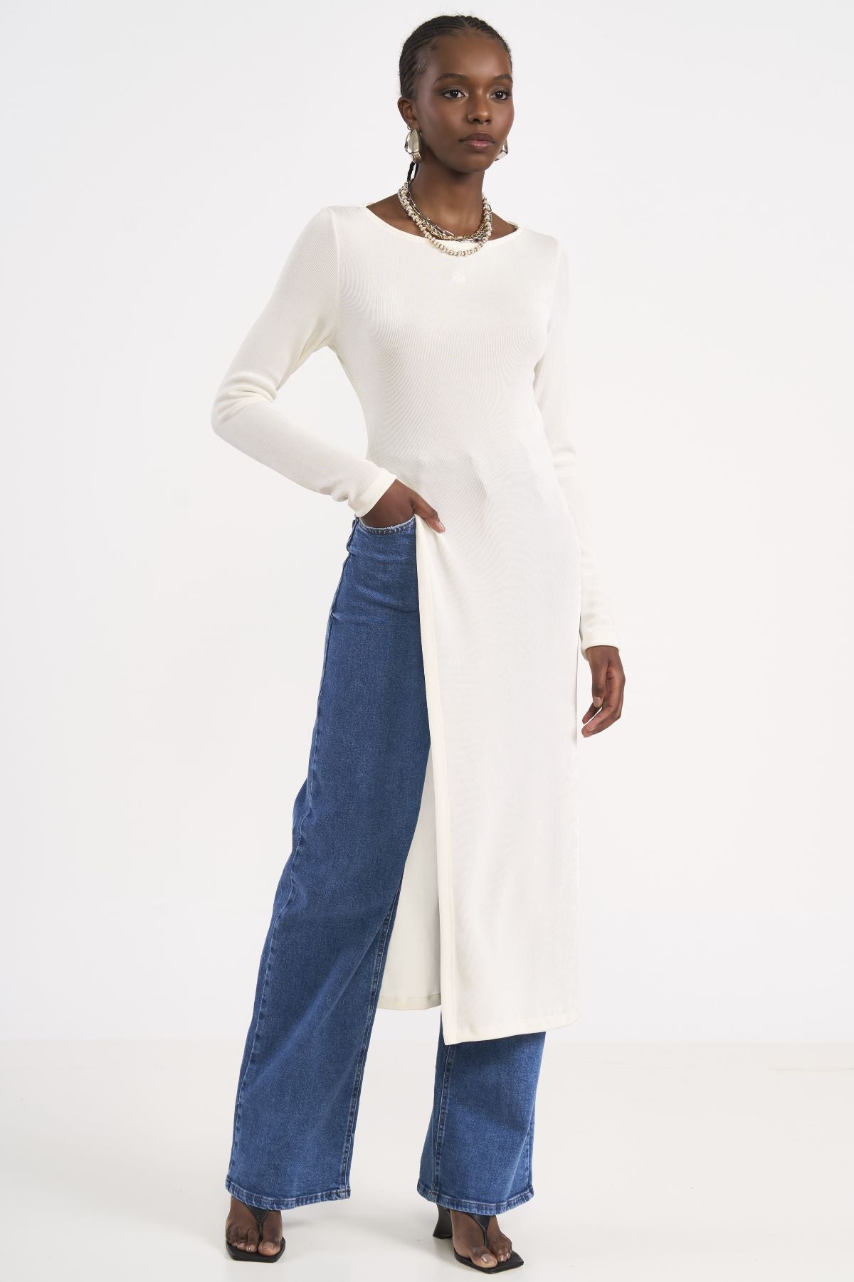 Calça Jeans Colcci Azul Cintura Alta Reta