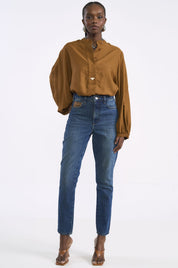 Calça Jeans Colcci Azul Cintura Alta Reta