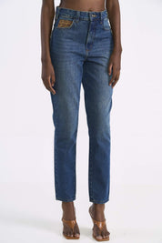 Calça Jeans Colcci Azul Cintura Alta Reta