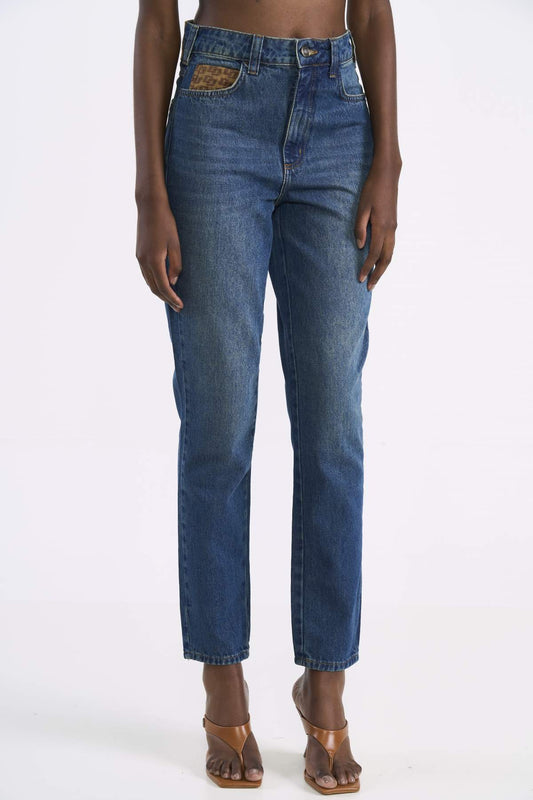 Calça Jeans Colcci Azul Cintura Alta Reta