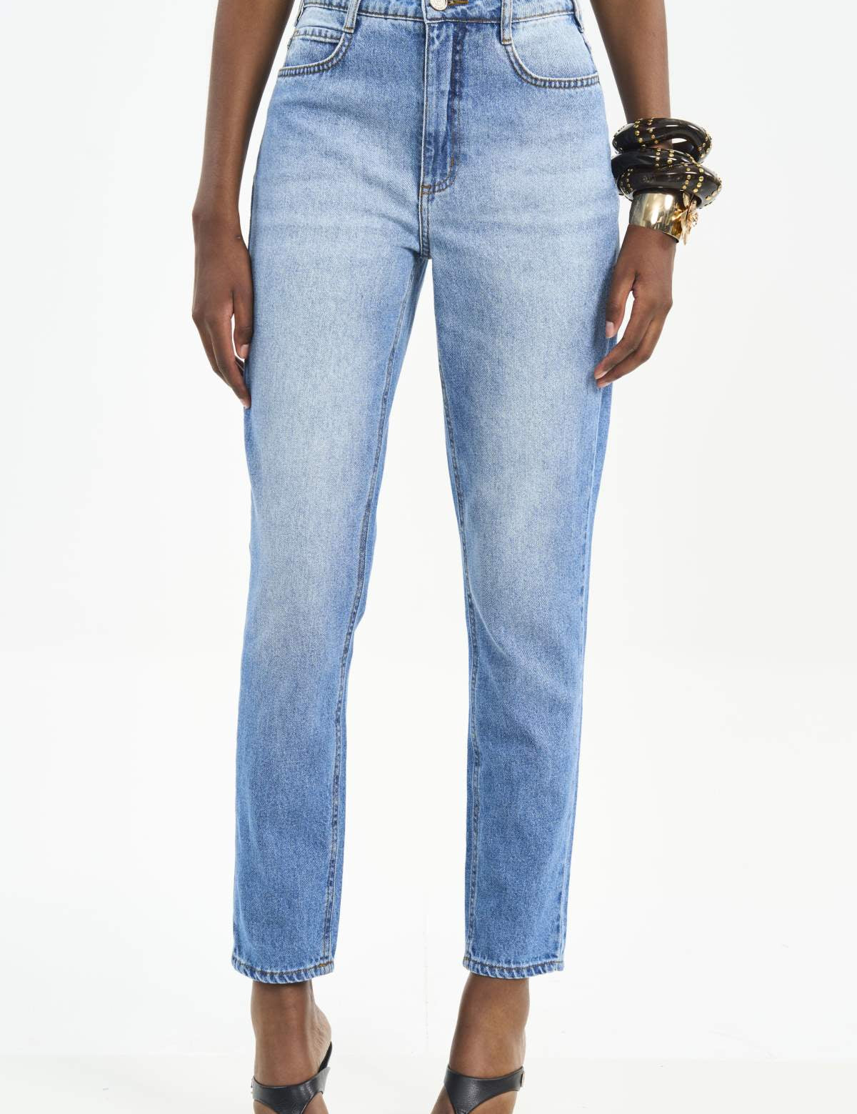 Calça Jeans Colcci Azul Cintura Alta Reta