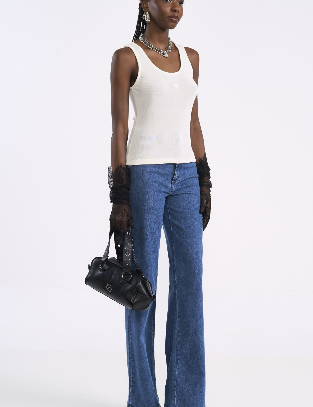 Calça Jeans Colcci Azul Cintura Alta Wide Leg