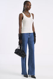 Calça Jeans Colcci Azul Cintura Alta Wide Leg