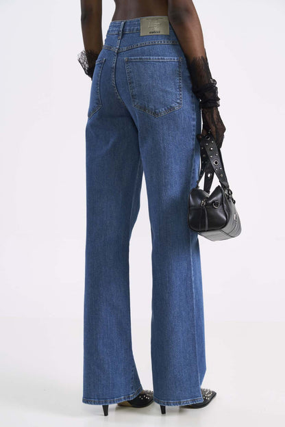 Calça Jeans Colcci Azul Cintura Alta Wide Leg
