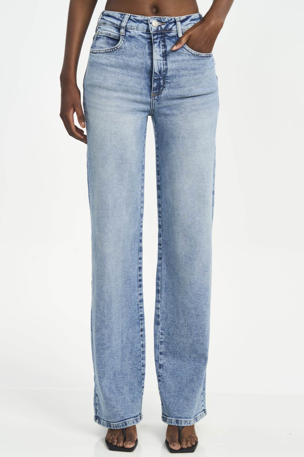 Calça Jeans Colcci Azul Clara Cintura Alta Reta