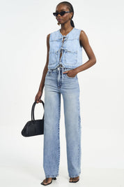 Calça Jeans Colcci Azul Clara Cintura Alta Reta