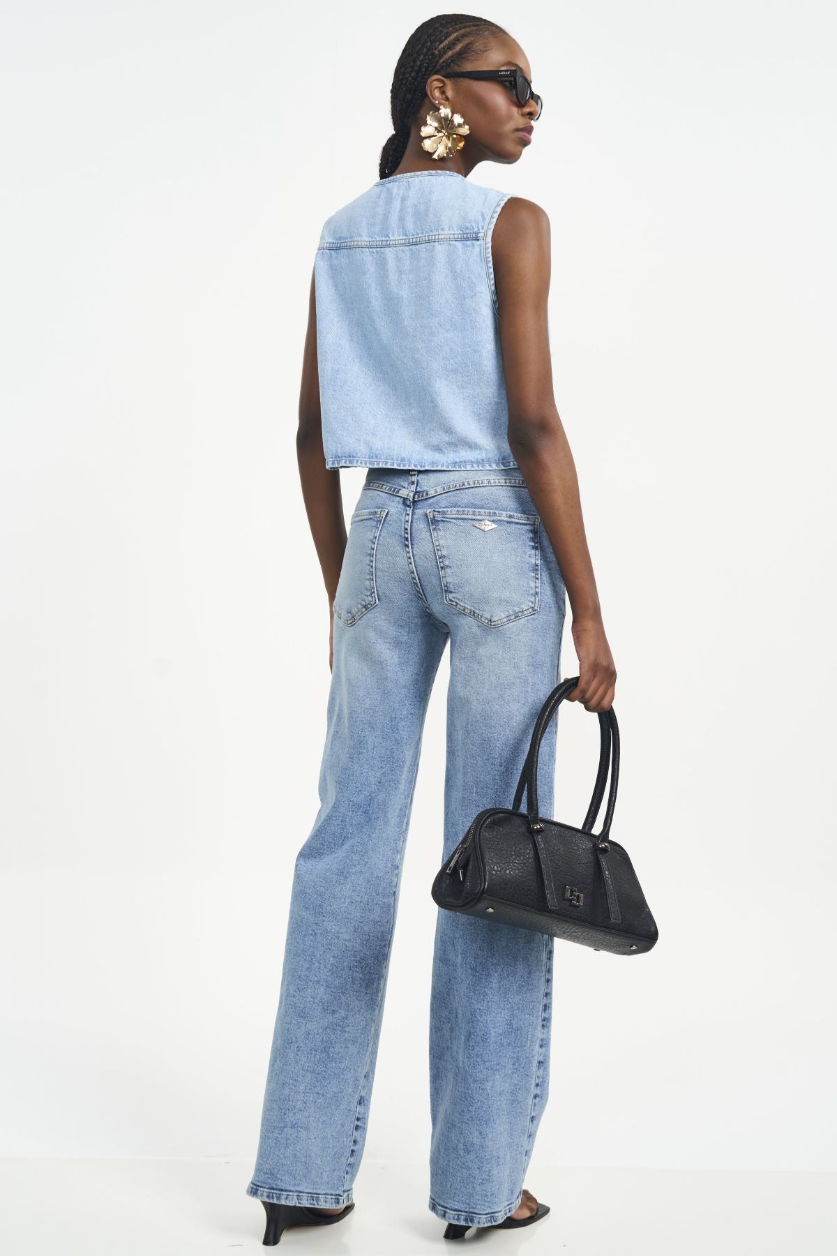 Calça Jeans Colcci Azul Clara Cintura Alta Reta