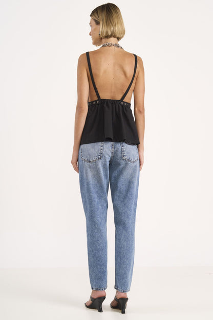 Calça Jeans Colcci Azul Clara Mom Cintura Alta