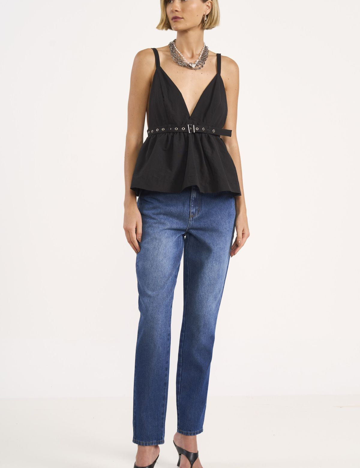 Calça Jeans Colcci Azul Mom Cintura Média