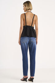 Calça Jeans Colcci Azul Mom Cintura Média
