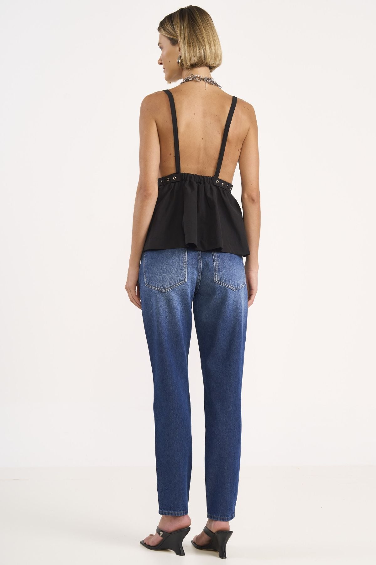 Calça Jeans Colcci Azul Mom Cintura Média