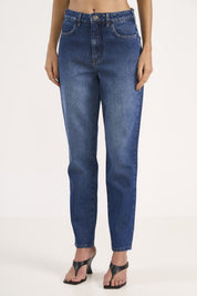 Calça Jeans Colcci Azul Mom Cintura Média