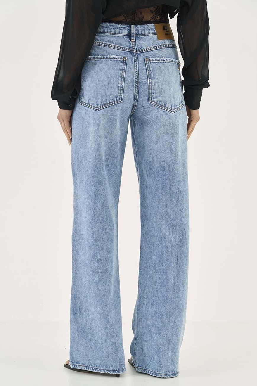 Calça Jeans Colcci Azul Wide Leg Cintura Alta