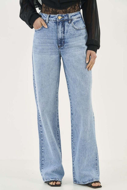 Calça Jeans Colcci Azul Wide Leg Cintura Alta