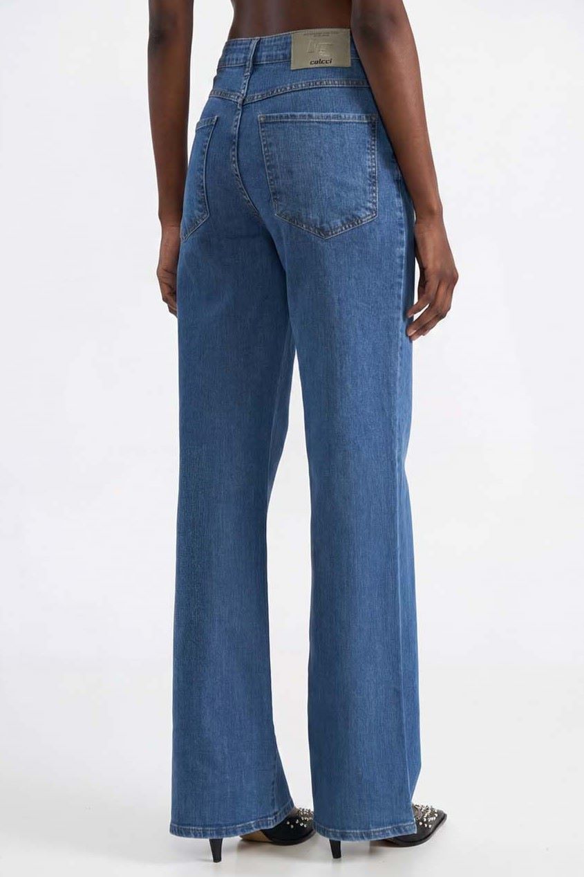 Calça Jeans Colcci Azul Wide Leg Cintura Alta