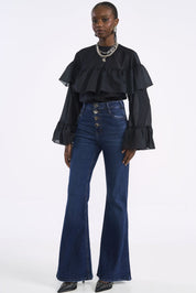 Calça Jeans Flare Colcci Azul Cintura Alta