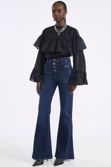 Calça Jeans Flare Colcci Azul Cintura Alta