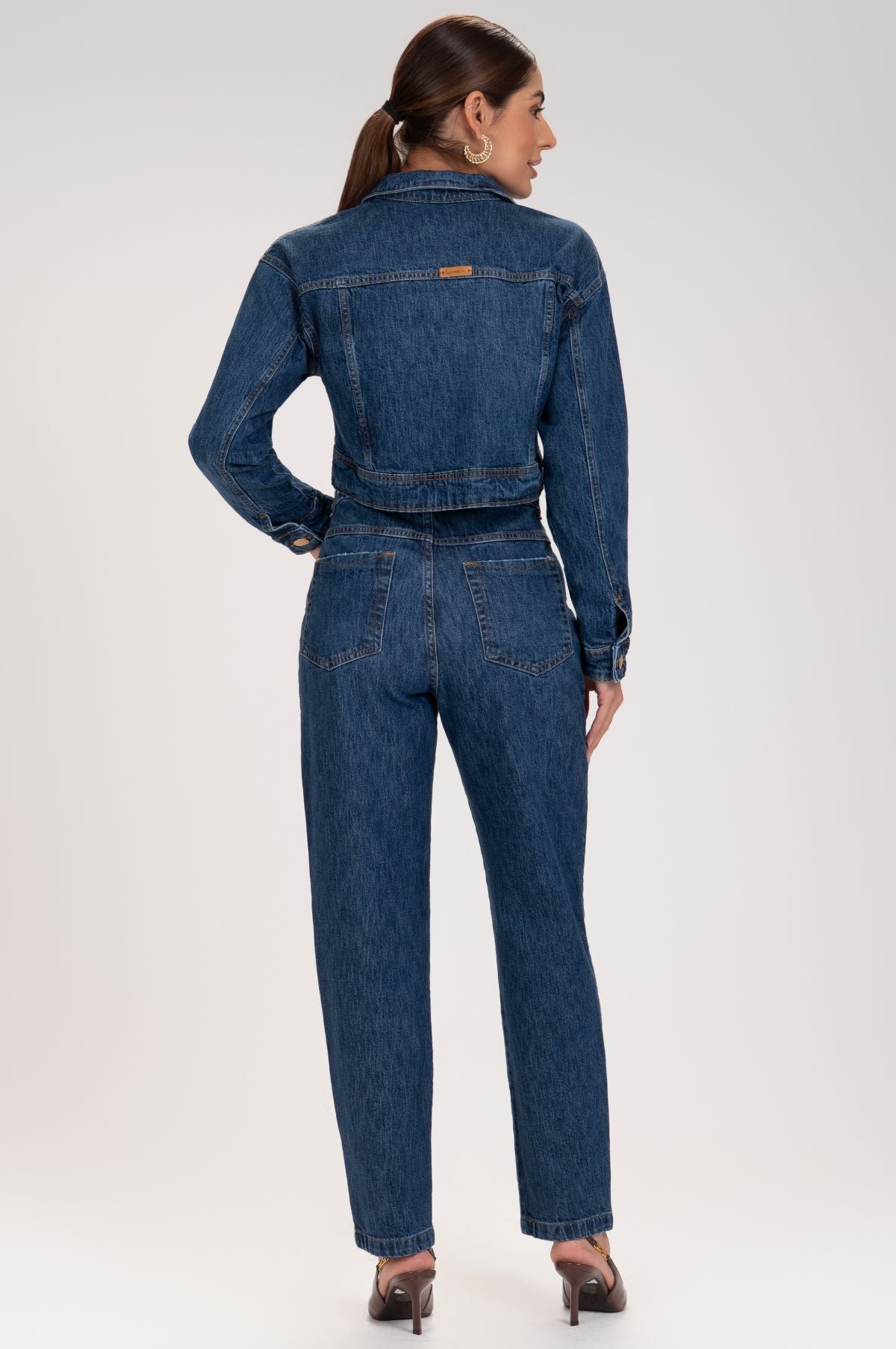 Calça Jeans Mom Frysaide Azul Cintura Alta