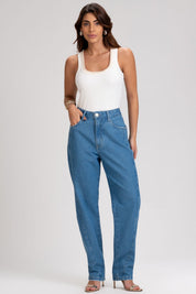 Calça Jeans Mom Frysaide Azul Cintura Alta