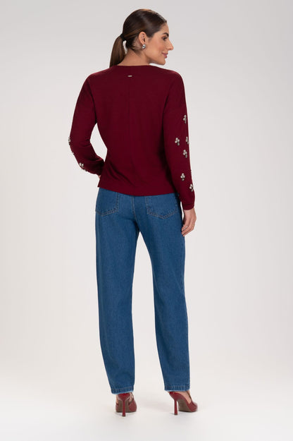 Calça Jeans Mom Frysaide Azul Escuro Cintura Alta