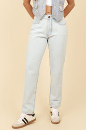 Calça Jeans Mom Lottus Azul Cintura Alta