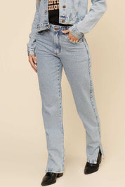 Calça Jeans Reta Lottus Azul Marmorizada