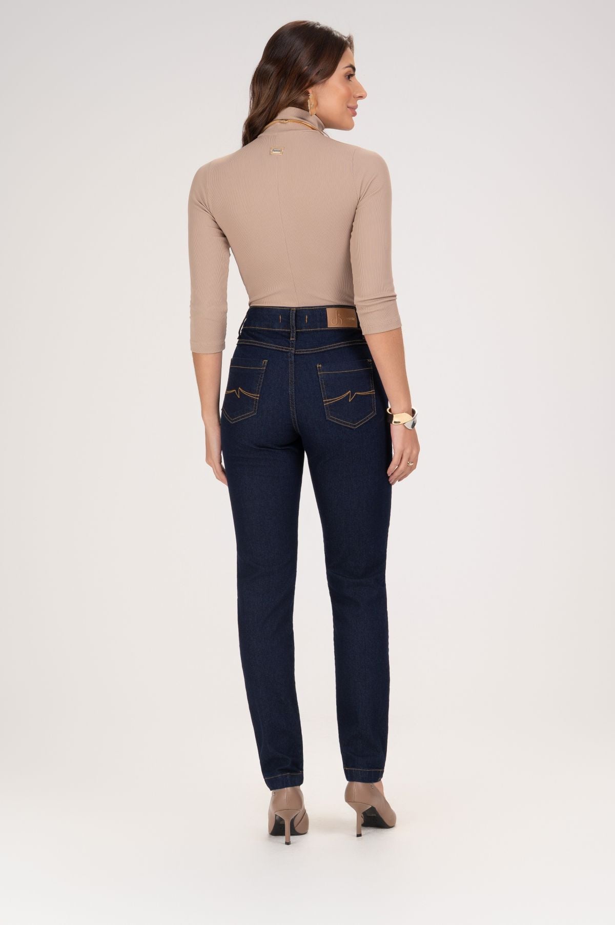 Calça Jeans Skinny Frysaide Azul Cintura Alta