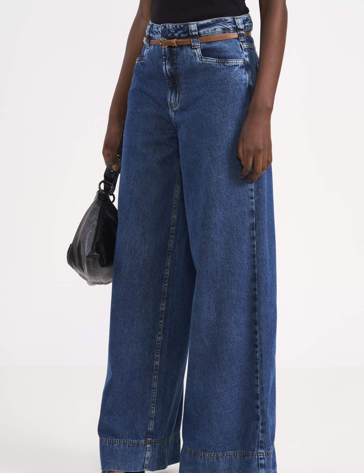 Calça Jeans Wide Leg Colcci Azul Com Cinto