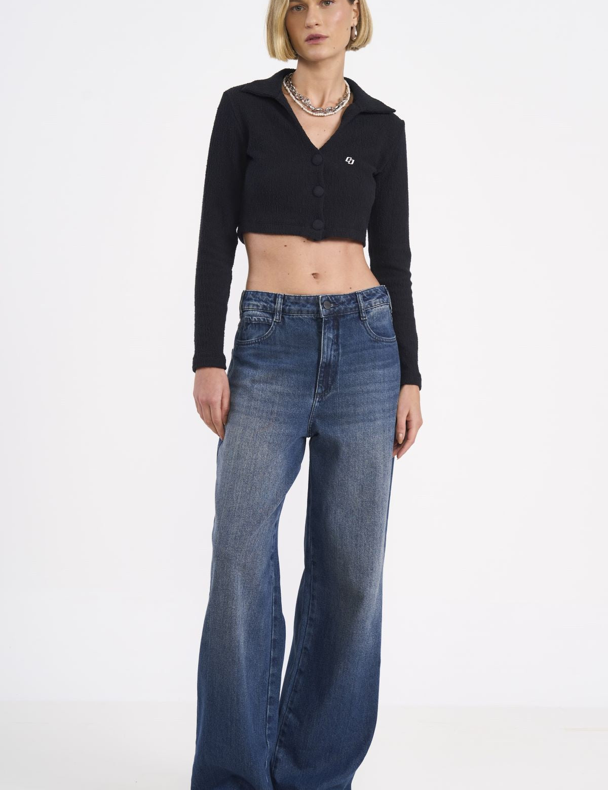 Calça Jeans Wide Leg Colcci Azul Lavagem
