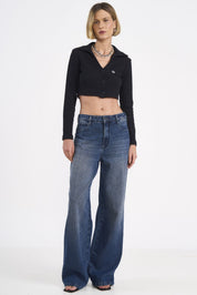 Calça Jeans Wide Leg Colcci Azul Lavagem