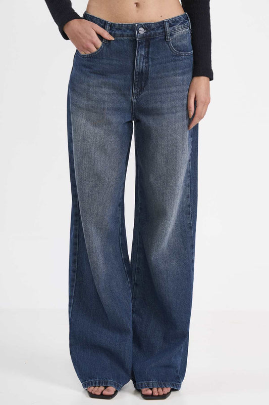 Calça Jeans Wide Leg Colcci Azul Lavagem