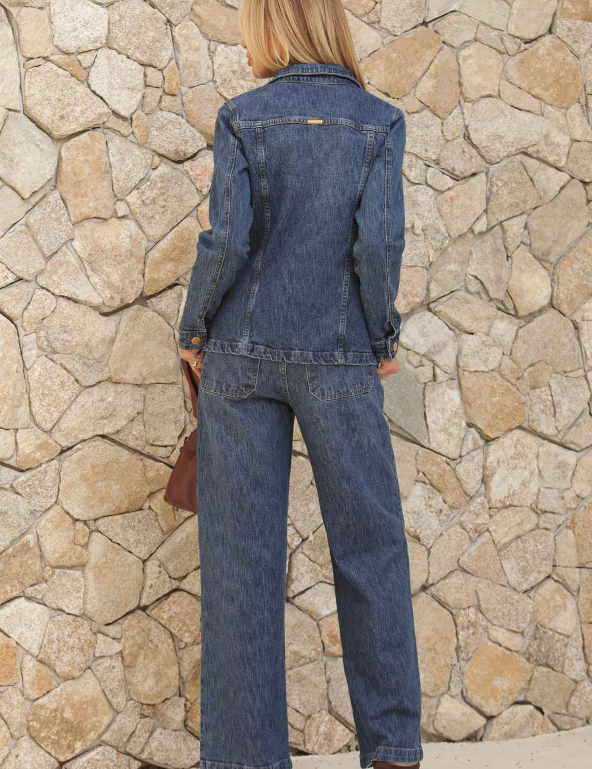 Calça Jeans Wide Leg Frysaide Azul Cintura Alta