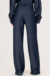 Calça Jeans Wide Leg Frysaide Azul Cintura Alta