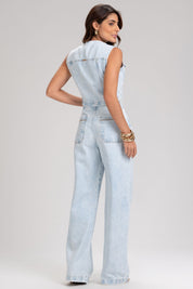 Calça Jeans Wide Leg Frysaide Azul Clara