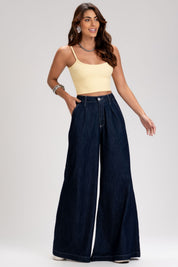 Calça Jeans Wide Leg Frysaide Azul Escuro