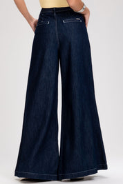 Calça Jeans Wide Leg Frysaide Azul Escuro