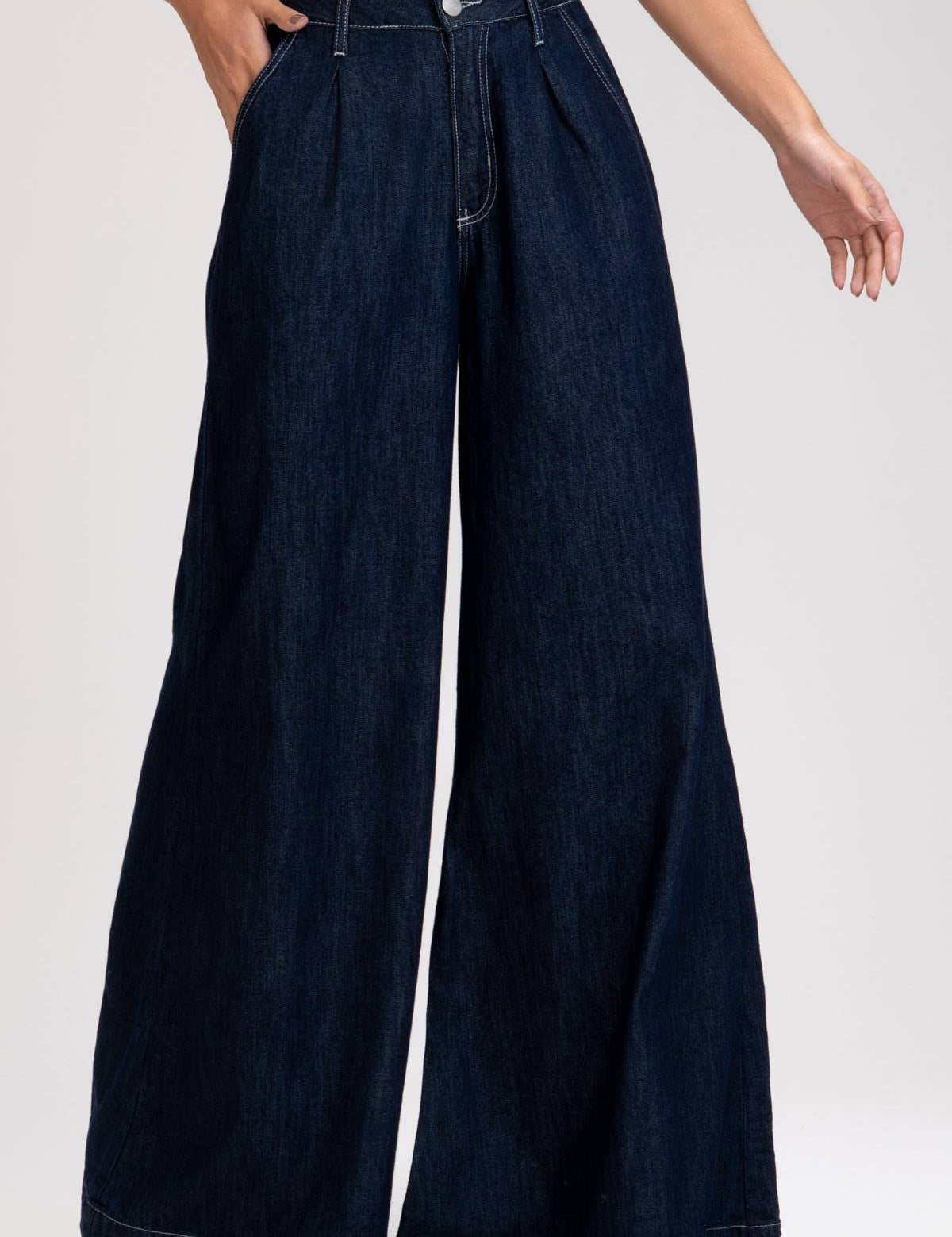 Calça Jeans Wide Leg Frysaide Azul Escuro