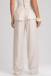 Calça Pantalona Frysaide Linho Cintura Alta