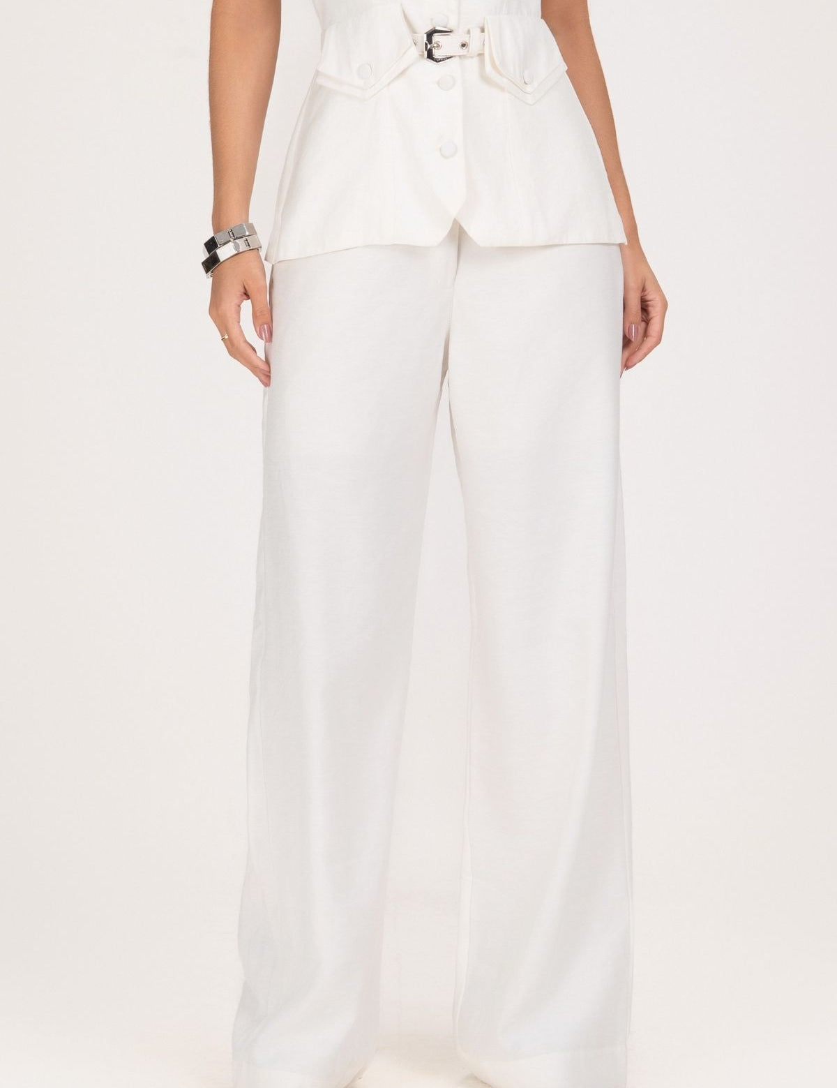 Calça Pantalona Frysaide Off White Alfaiataria