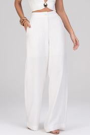Calça Pantalona Frysaide Off White Alfaiataria