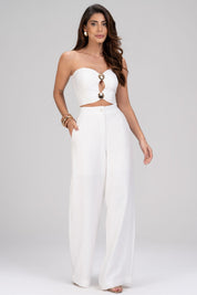 Calça Pantalona Frysaide Off White Alfaiataria
