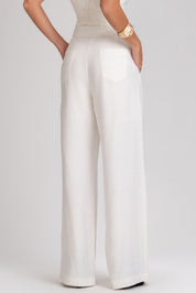 Calça Pantalona Frysaide Off White Cintura Alta