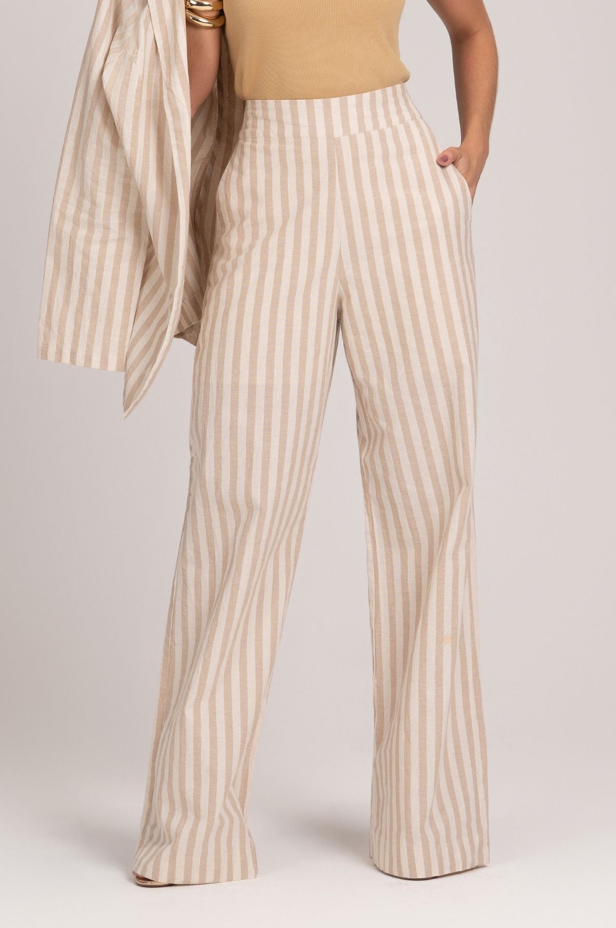 Calça Pantalona Frysaide Off White Listrada