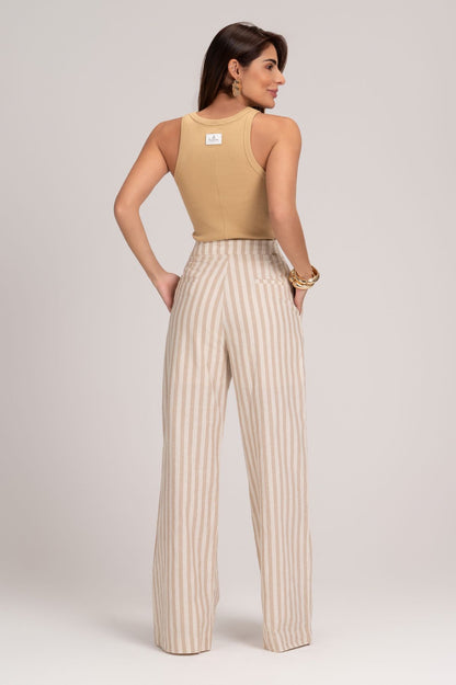 Calça Pantalona Frysaide Off White Listrada